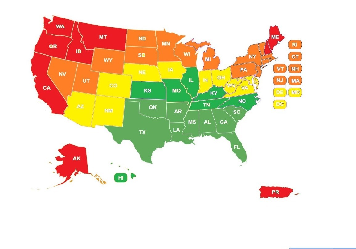 Major League Builders U.S. coverage map